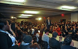Not my best image, in fact, you can take one too, better, with your wide angle cellphone. But this was a Large Asian American Holiday Fashion Show from 2013 taken place at New York Law School.  I have been in the game for long time!