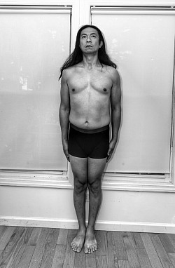 model long hair front BW