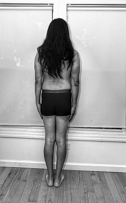 model long hair back BW