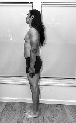 model long hair left BW